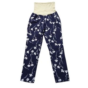 Motherhood Maternity Legging Pants Floral Skinny Slimming SZ S Fully Belly Band
